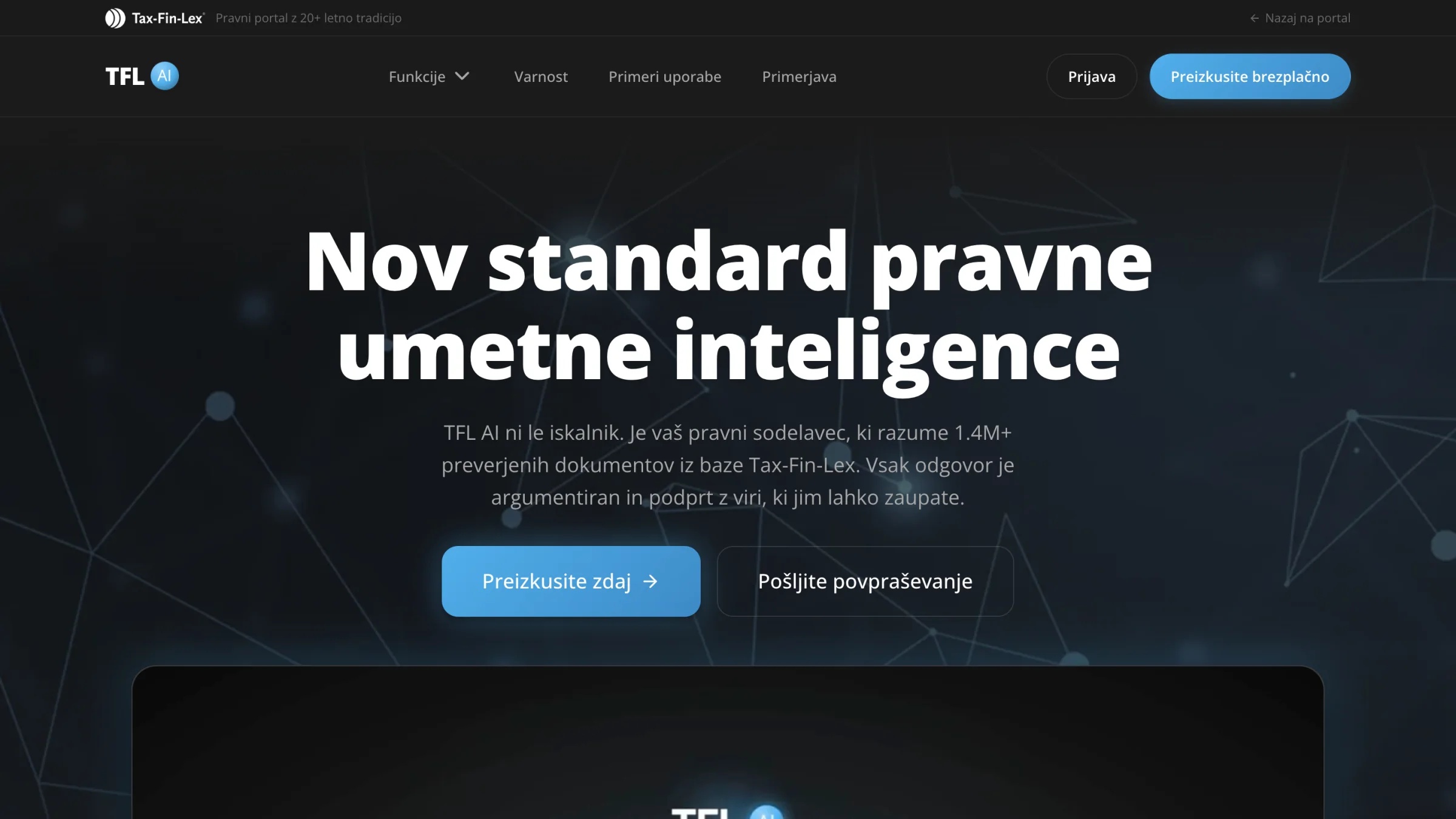 Tax-Fin-Lex AI legal assistant, public product page